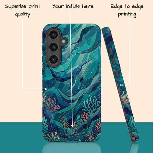 Personalized Polygon Glass Whale Galaxy Case