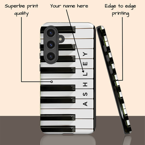 Personalized Music Lover Piano Keys Galaxy Case