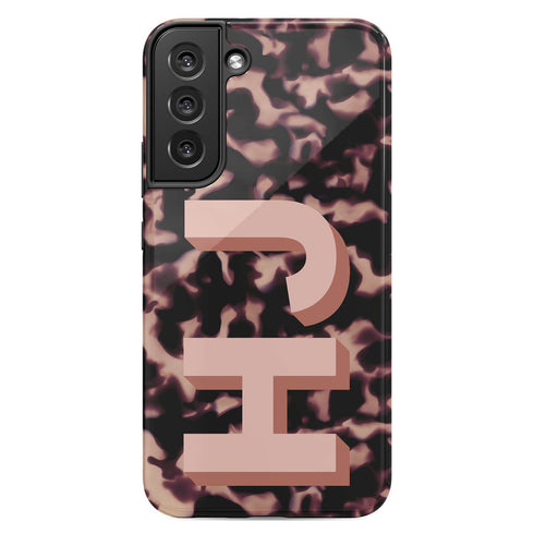 Custom 3D Initials Dark Tort Galaxy Case