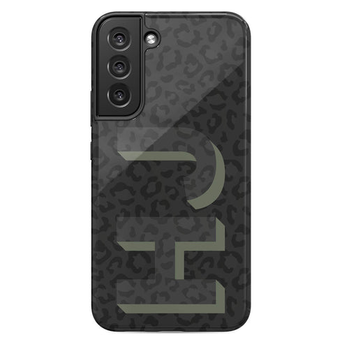 3D Initials Dark Leopard Galaxy Case - Vertical