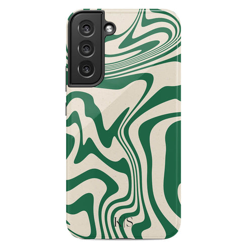 Custom Initials Swirl Wavy Marble Galaxy Case