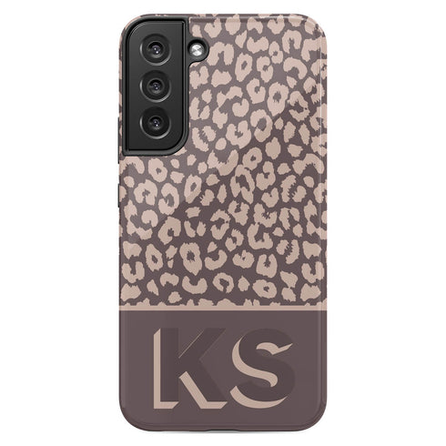 Boho Leopard 3D Initials Galaxy Case