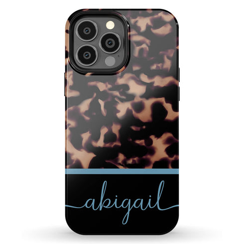Custom Name Dark Tortoiseshell iPhone Case