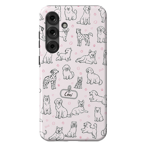 Personalized Dog Doodle Tag Galaxy Case