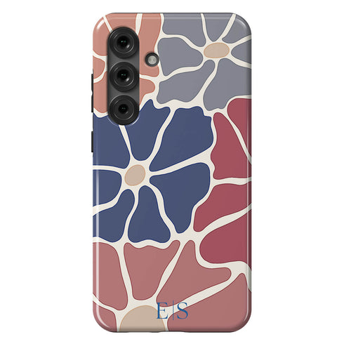 Custom Initials Abstract Flowers Galaxy Case - V2