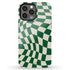 Custom Initials Wavy Groovy Checkerboard iPhone Case