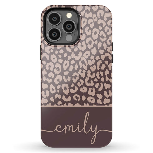 Boho Leopard Custom Name iPhone Case