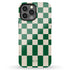 Custom Initials Retro Checkerboard iPhone Case