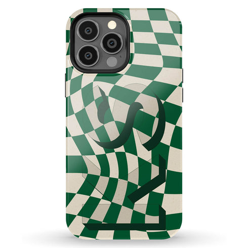 Groovy Checkerboard 3D Initials iPhone Case