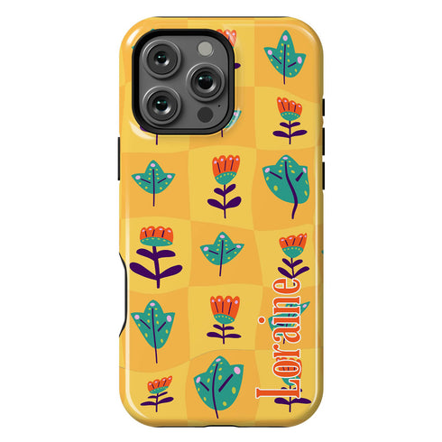 Personalized Retro Warp Floral Groovy iPhone Case