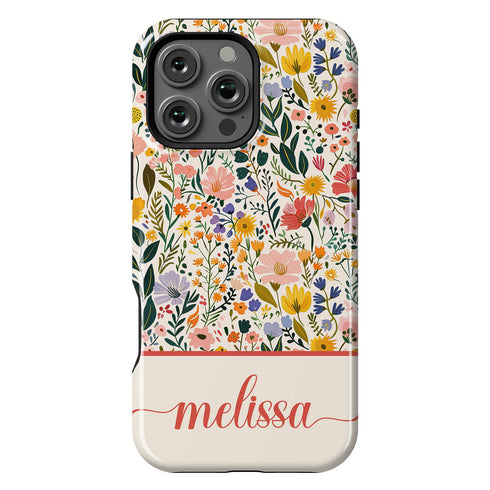 Custom Name Boho Chic Paradise Floral iPhone Case