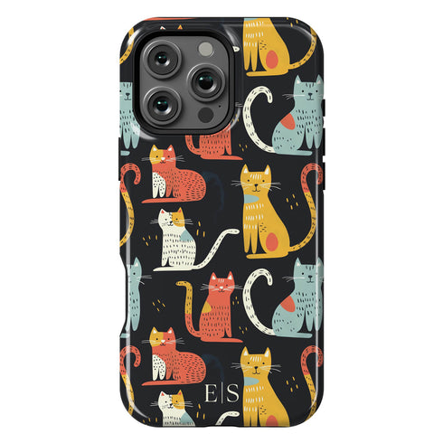 Custom Initials Tabby Cat Lovers iPhone Case