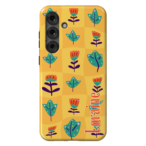 Personalized Retro Warp Floral Groovy Galaxy Case
