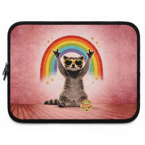 Personalized Groovy Raccoon Laptop Sleeve