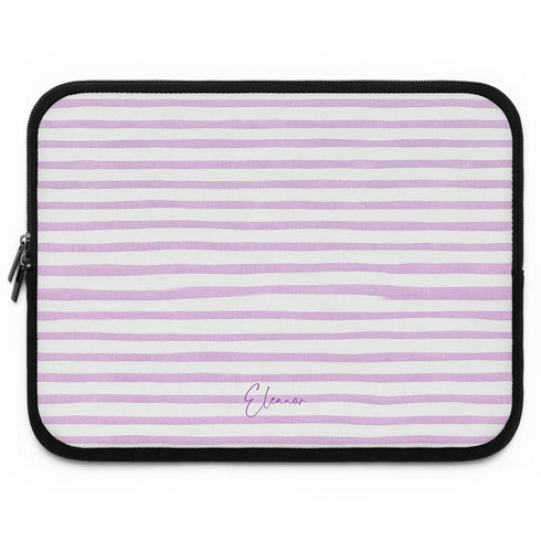 Personalized Coastal Stripes Laptop Sleeve