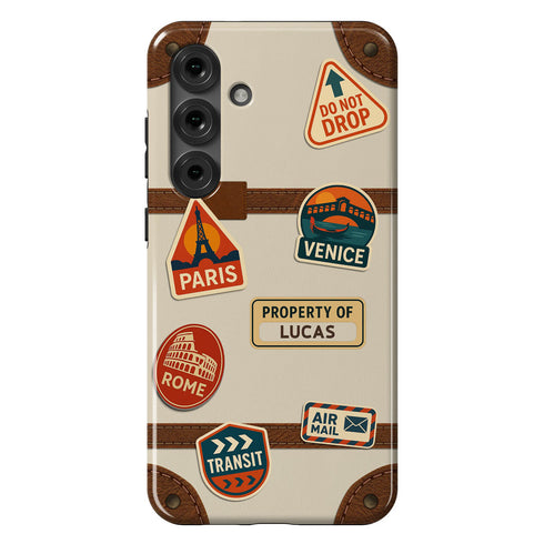 Personalized Vintage Suitcase Sticker Galaxy Case
