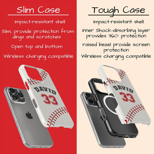 Custom Baseball Player & Number iPhone Case