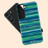 Custom Initials Tropical Turquoise Stripes Galaxy Case
