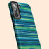 Custom Initials Tropical Turquoise Stripes Galaxy Case