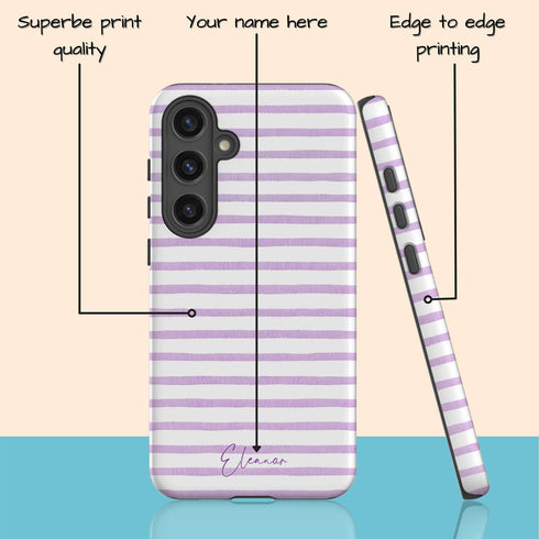 Personalized Coastal Stripes Galaxy Case