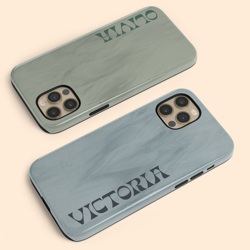 Neutral Earth Tones Custom Name iPhone Case