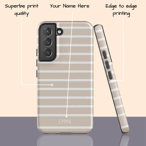 Custom Name Hand Drawn Pastel Stripes Galaxy Case