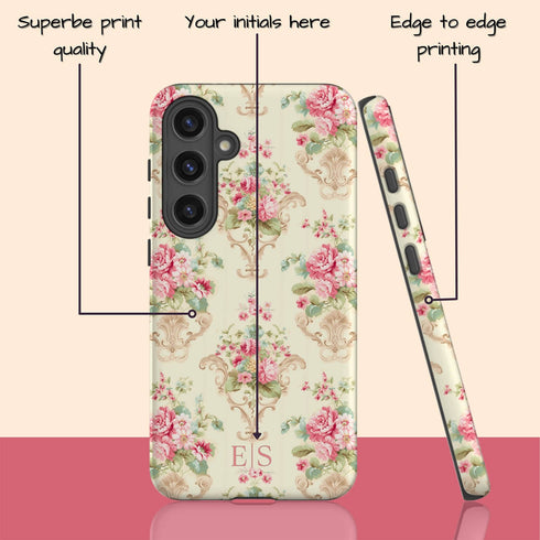 Custom Initials Shabby Chic Rococo Galaxy Case