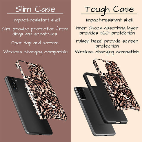 Custom Monogram Initials Fierce Leopard Galaxy Case