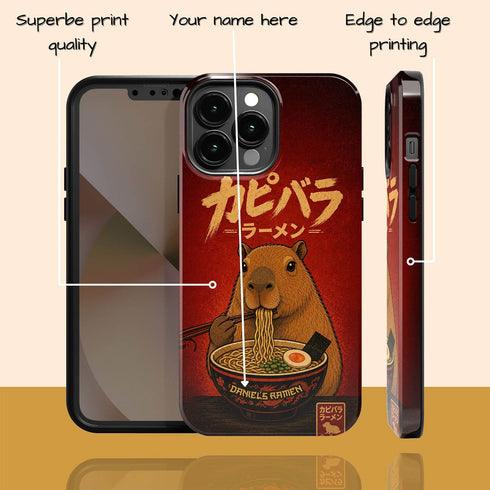 Personalized Capybara Ramen iPhone Case