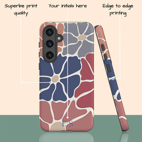 Custom Initials Abstract Flowers Galaxy Case - V2