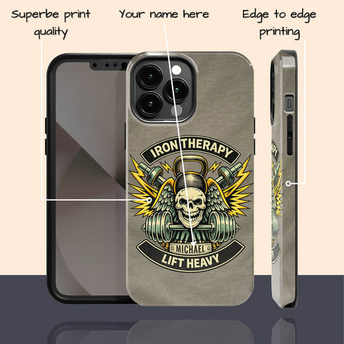 Personalized Gym Rat Iron Therapy iPhone Case