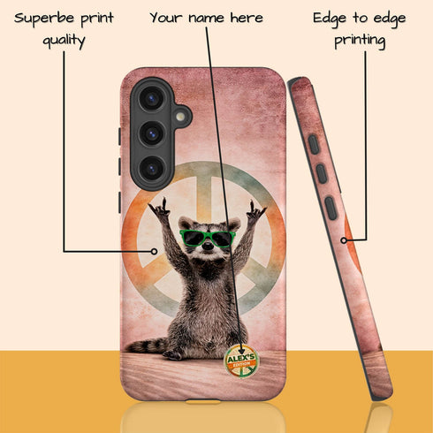 Personalized Groovy Raccoon Galaxy Case