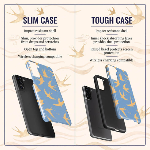 Personalized Golden Swallows Galaxy Case