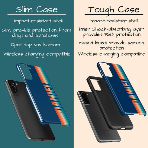 Custom Name Retro Rainbow Stripes Galaxy Case