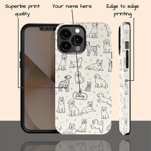Personalized Dog Doodle Tag iPhone Case