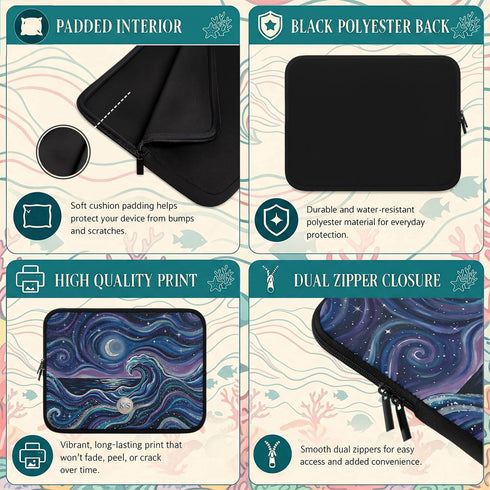 Personalized Ocean Flow Laptop Sleeve