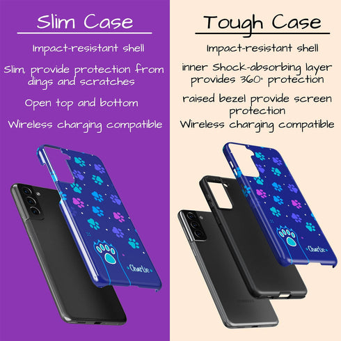 Custom Name Cat Paws Galaxy Case