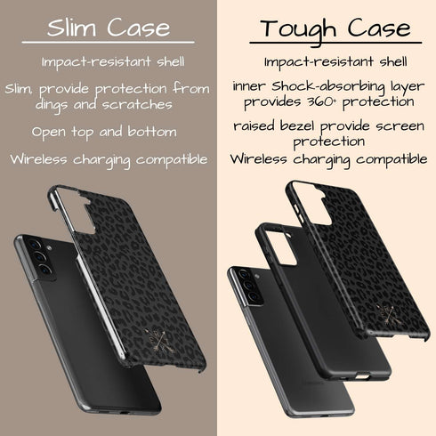 Dark Leopard Crossed Arrows Initials Galaxy Case