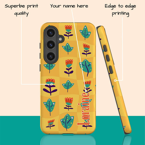 Personalized Retro Warp Floral Groovy Galaxy Case