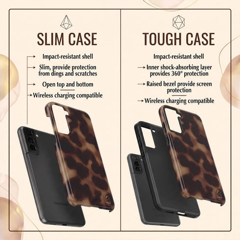 Personalized Amber Tortoise Vertical Initials Galaxy Case