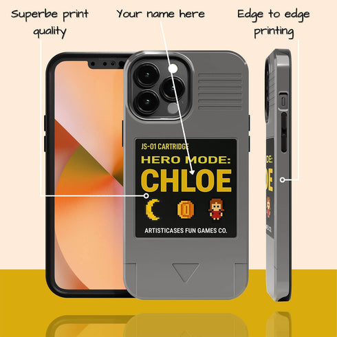 Personalized Pixel Retro Game Cartridge iPhone Case