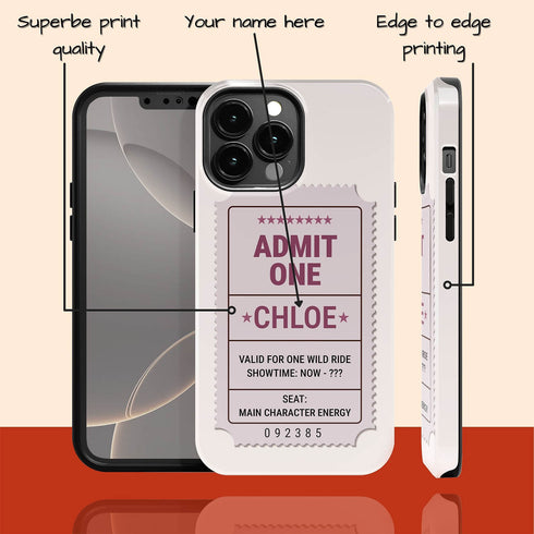 Personalized Admit One Ticket Chaos Pass iPhone Case