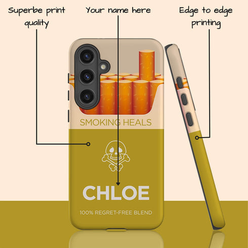 Personalized Funny Cigarette Pack Smoking Heals Galaxy Case