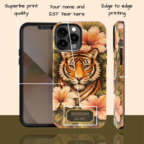 Personalized Royal Tiger Garden iPhone Case
