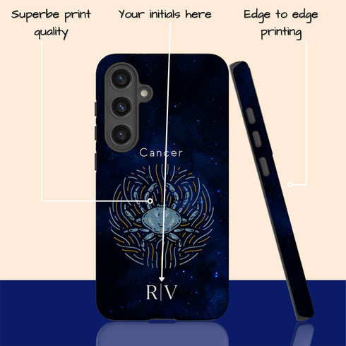 Personalized Blue Zodiac Horoscope Sign Galaxy Case