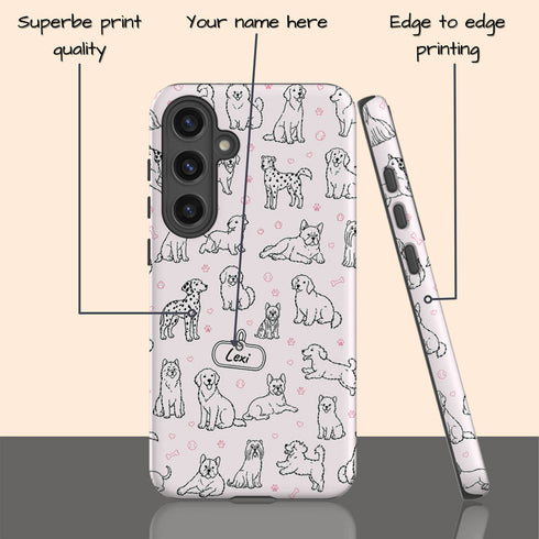 Personalized Dog Doodle Tag Galaxy Case