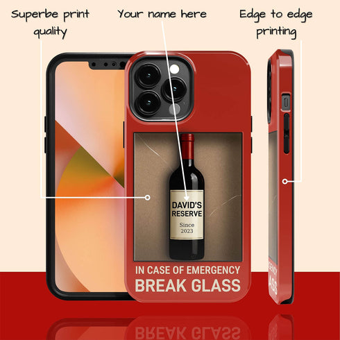 Personalized In Case of Emergency Break Glass iPhone Case