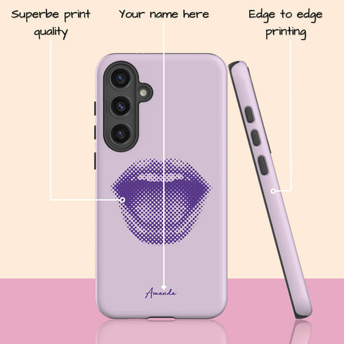 Personalized Pop Art Halftone Lips Galaxy Case