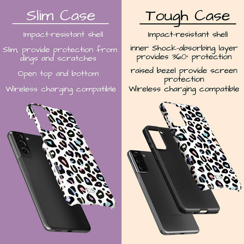 Custom Initials Candy Leopard Galaxy Case