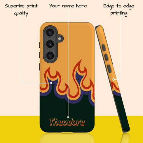 Personalized Cool Flame Effect Galaxy Case